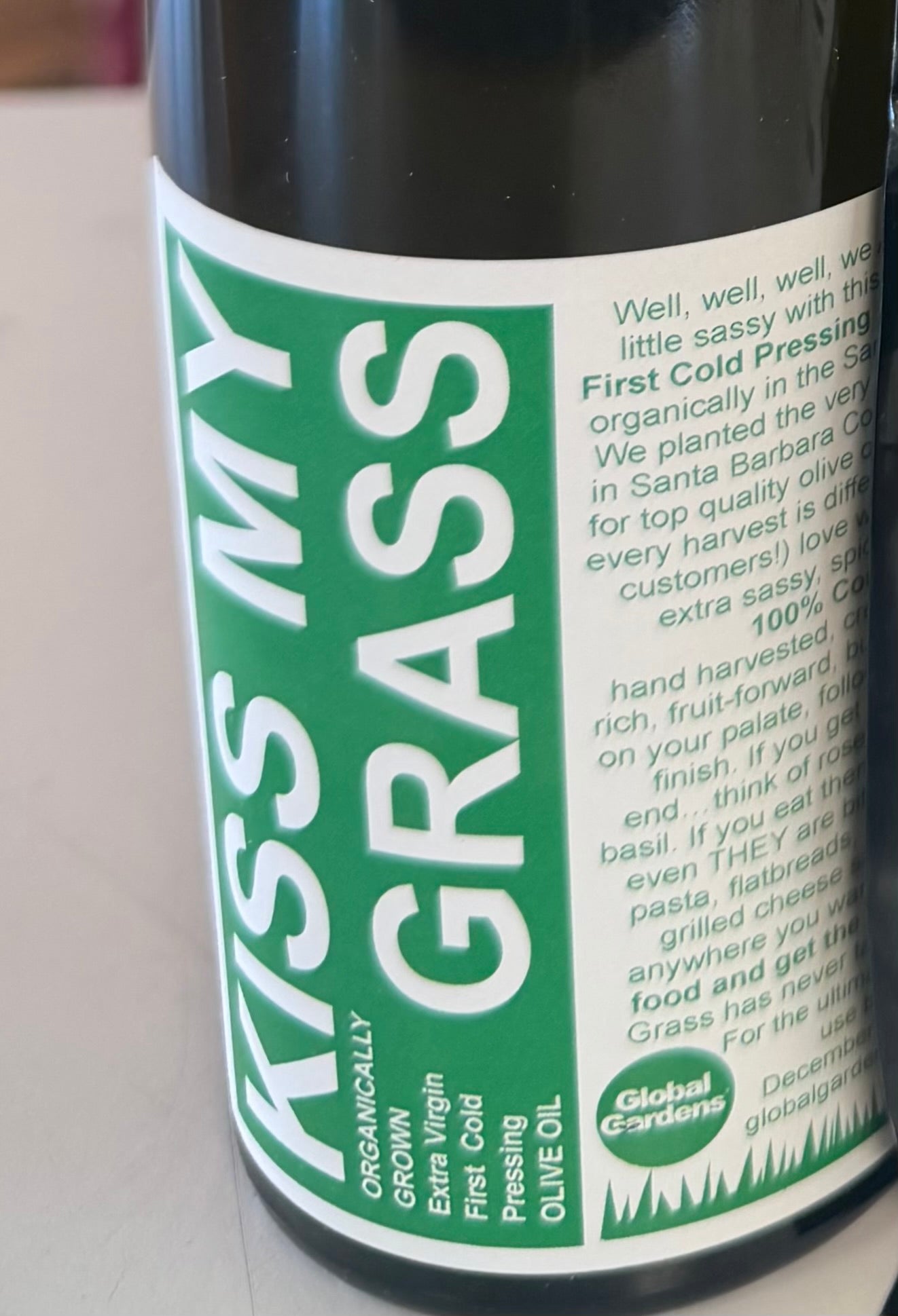 Kiss My Grass Estate CA Extra Virgin Olive Oil