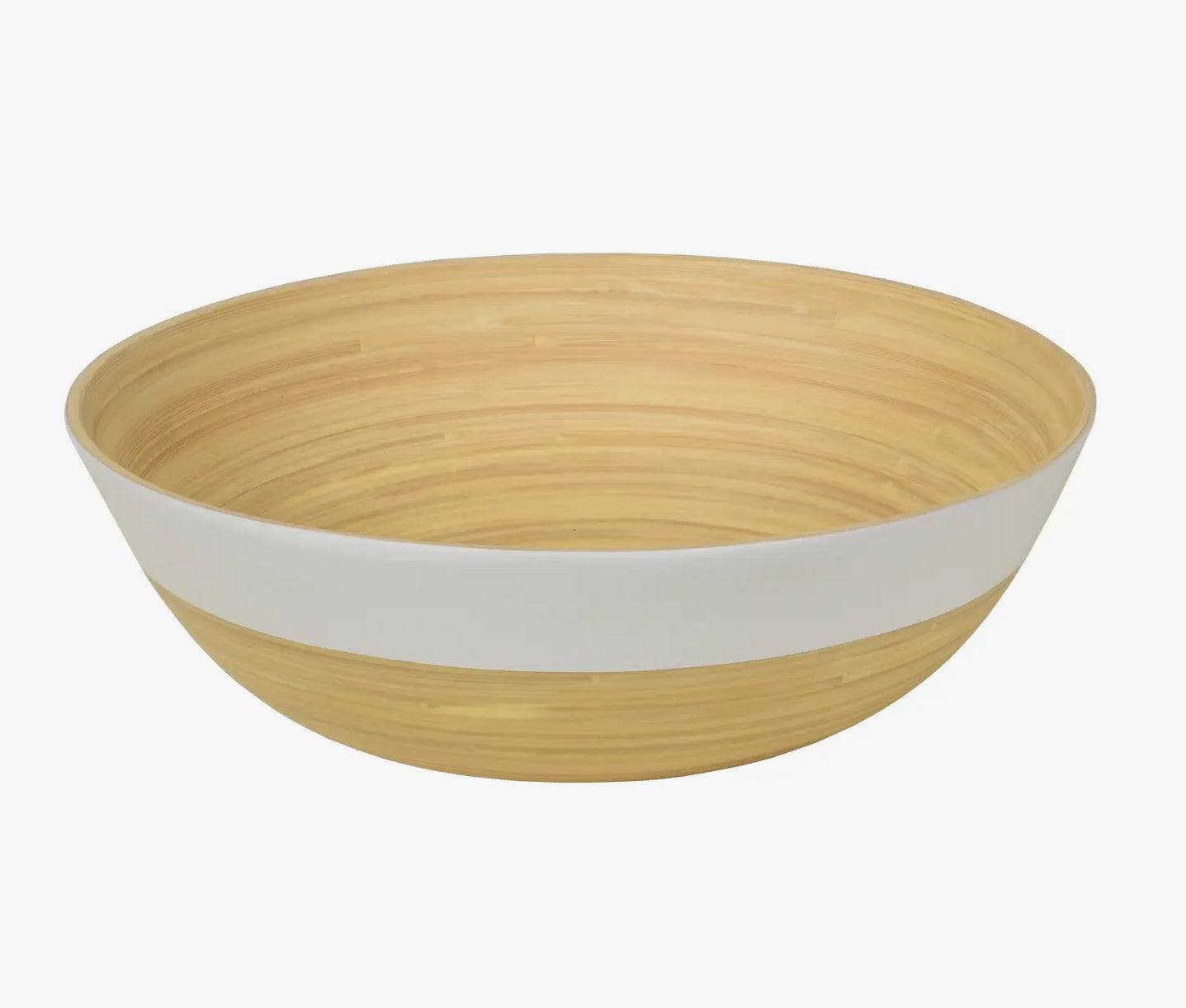 Large Shallow Matte Bamboo Serving Bowl