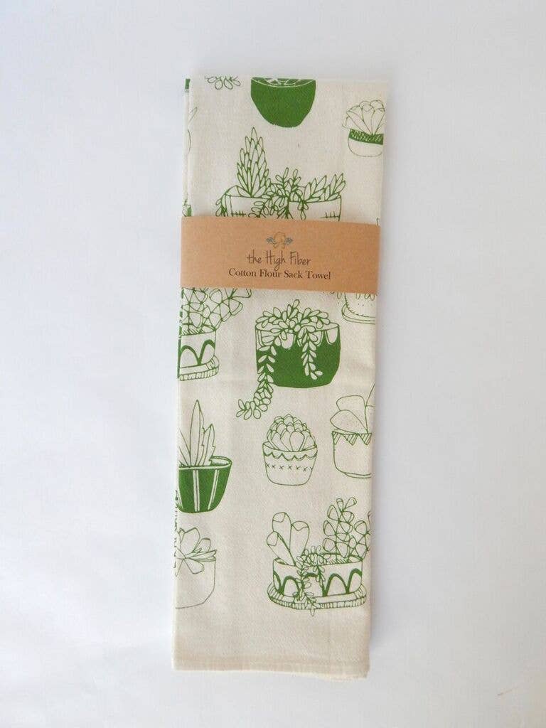 Succulents Kitchen Tea Towel