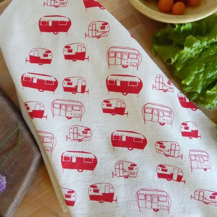 Vintage Campers Kitchen Tea Towel