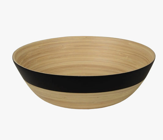 Large Shallow Matte Bamboo Serving Bowl