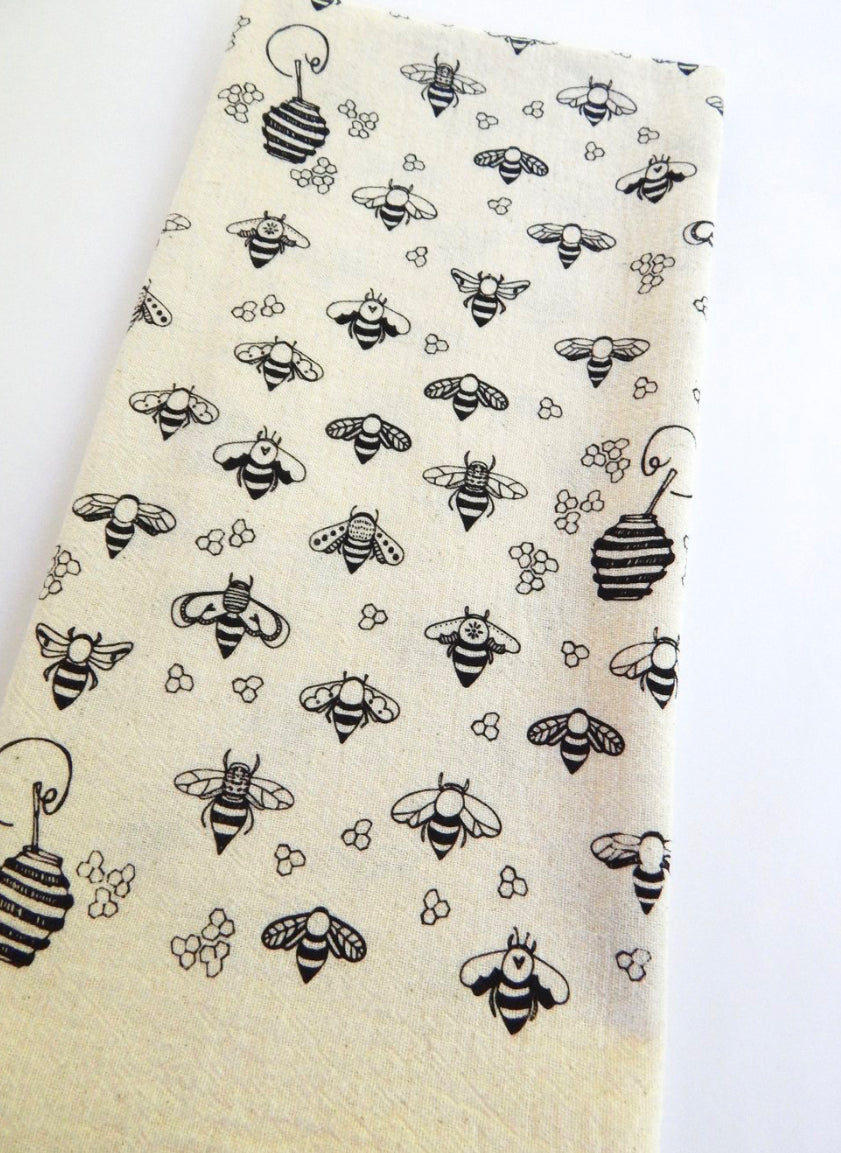 Bees Kitchen Tea Towel